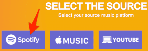Wählen Sie Spotify, um Wiedergabelisten auf Apple Music zu übertragen.