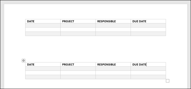 Ergebnis einer benutzerdefinierten Tabelle mit Makro in Word