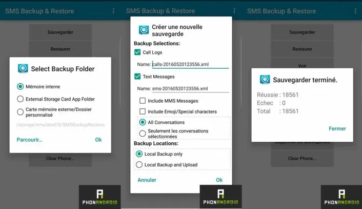 backup restore sms