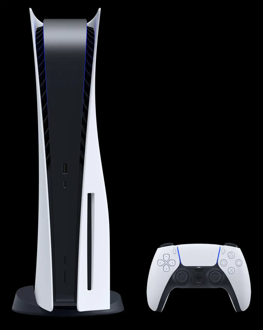 Playstation 5 mit Dualsense-Front Produktaufnahme 01 PS5 und Warzone Haptic Feedback PS5