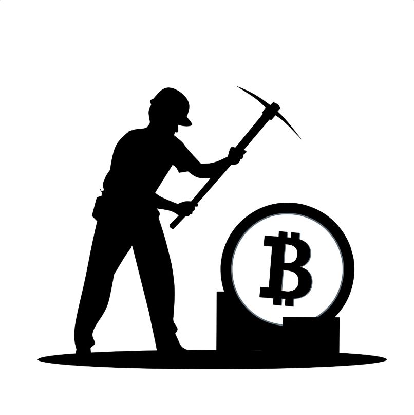 Mann schürft Bitcoin