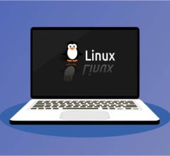 Laptop mit Linux-System