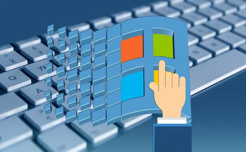 Windows-Emblem auf der Tastatur