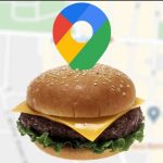 Burger mit Google Maps-Symbol