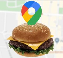 Burger mit Google Maps-Symbol