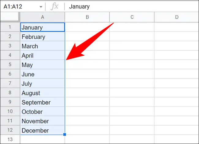 So können wir automatisch aufeinanderfolgende Monatsdaten in Google Tabellen ausfüllen