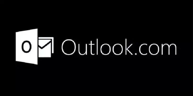 E-Mail-Emblem Outlook schwarzer Hintergrund