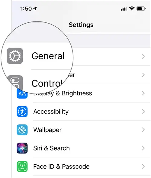 Tippen Sie in den Einstellungen des iPhone 11 Pro Max auf Allgemein