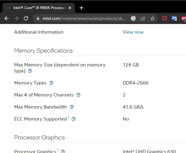 Von der CPU unterstützter RAM-Speicher