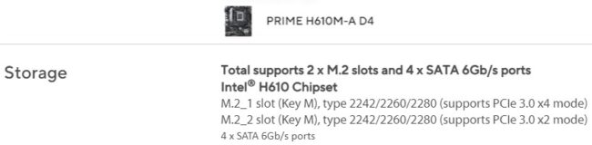 NVME-CPU-Unterstützung auf H610 ASUS