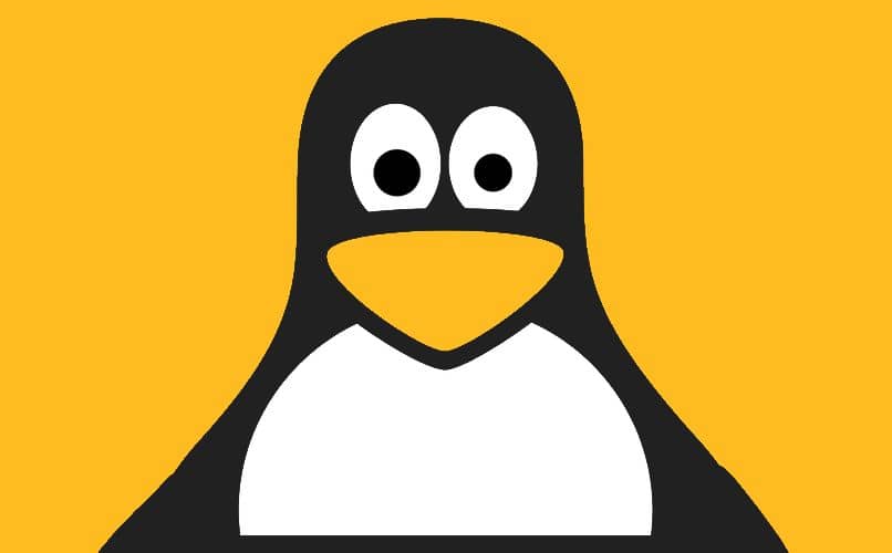 Pinguin Linux gelber Hintergrund