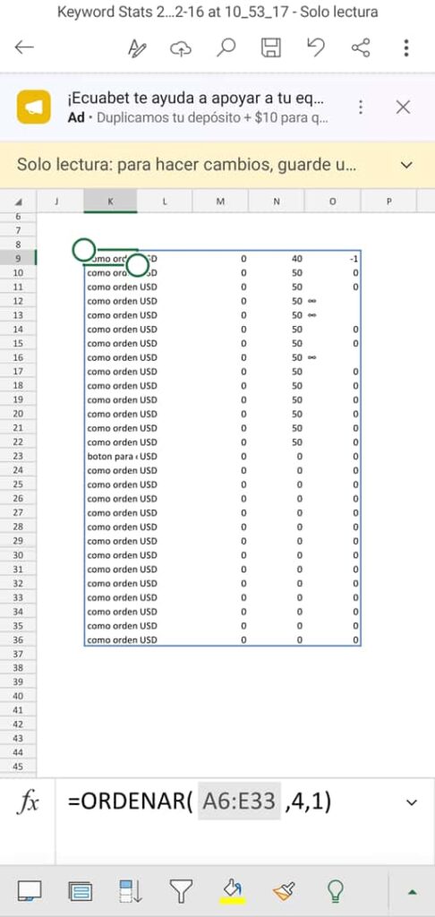 Daten in Excel automatisch sortieren