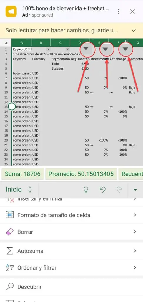 Sortieren und filtern Sie in Excel