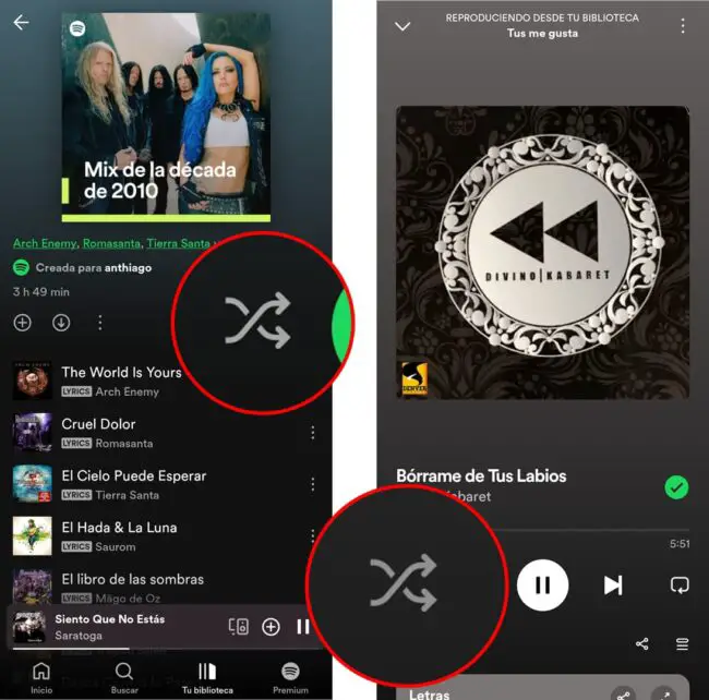 Spotify Shuffle-Modus aus