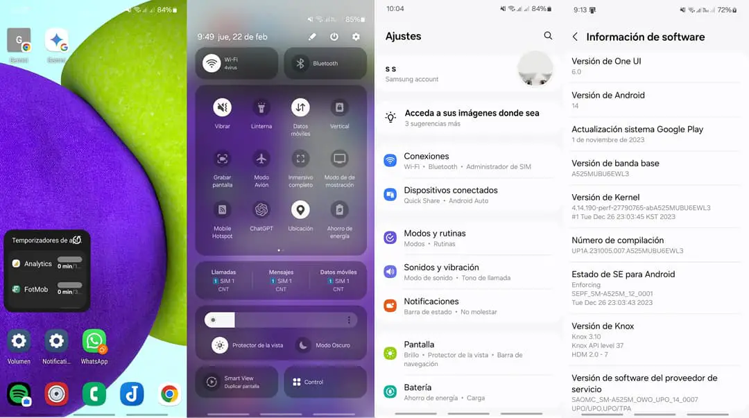 Samsung Galaxy A52 Android 14 One UI 6