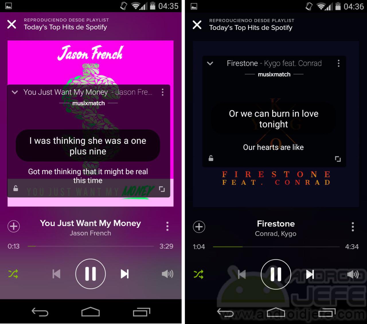 Spotify-Songtexte für Android